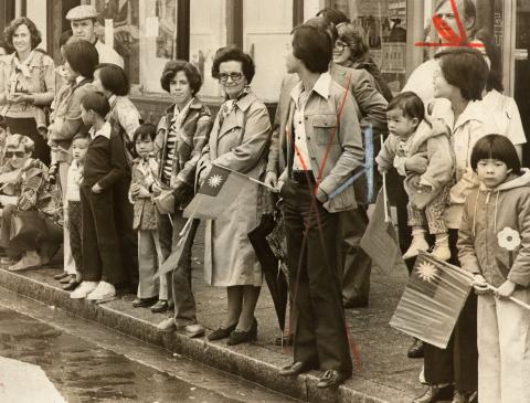 Families watching the 1961 Chinese Lunar New Year Parade