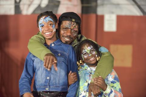 Family with two teens at Art All Night