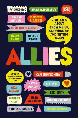 Cover of the book Allies, the word Allies in colorful blocky letters with colorful shapes containing the names of the writers who contributed to the book
