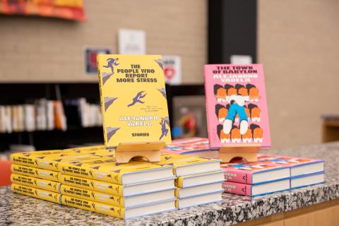 two books on display