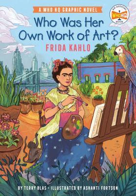 A cover of frida kahlo sitting in her yard with her pet parakeet painting .