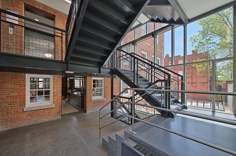 stairwell that turns and continues up
