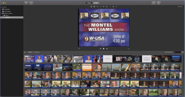 iMovie screen
