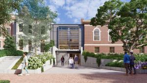 Rendering of the south facing universal entrance of the Southeast Library