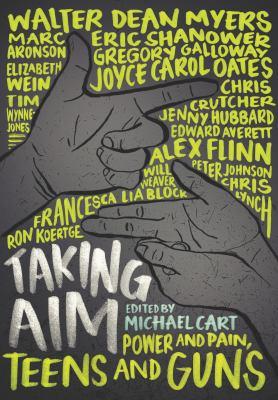 The cover of Taking Aim, two hands opposite one of another pointed like guns 