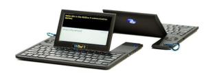 Ubiduo made of two keyboards and two small screens 