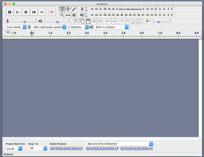 Audacity window