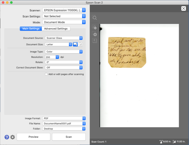 Document Preview window