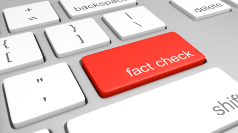 Keyboard with the text Fact Check