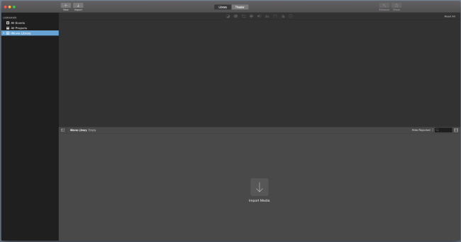 iMovie screen
