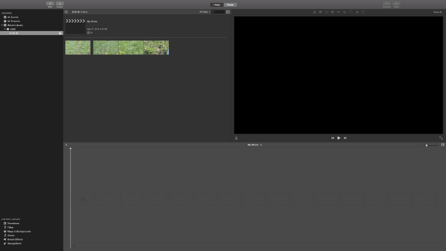 iMovie screen