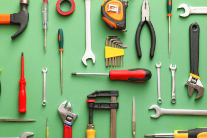 Image of assorted tools, including hammers, wrenches and screwdrivers